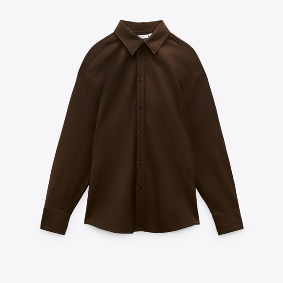 Zara Tailored Brown Shirt - Picture 5 of 9